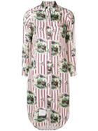 Thom Browne Tricolor Long Sleeve Shirtdress - White