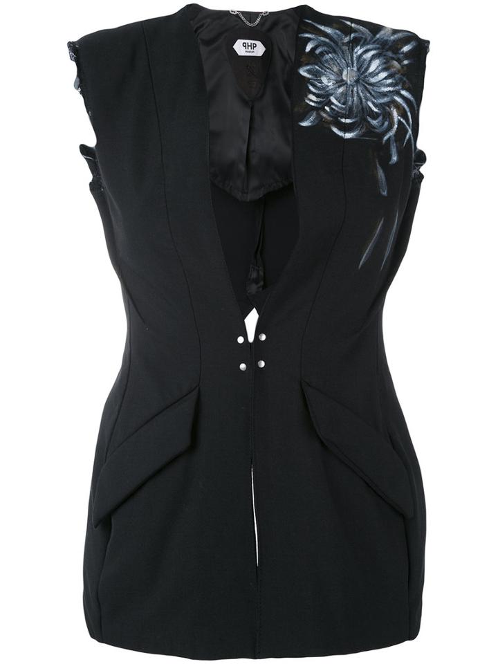 Pihakapi - Slim Waistcoat - Women - Polyester/cupro/wool - 42, Black, Polyester/cupro/wool