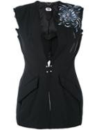 Pihakapi - Slim Waistcoat - Women - Polyester/cupro/wool - 42, Black, Polyester/cupro/wool