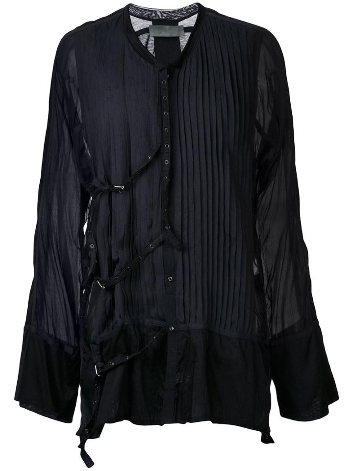 Di Liborio Pleated Shirt, Men's, Size: 52, Black, Cotton