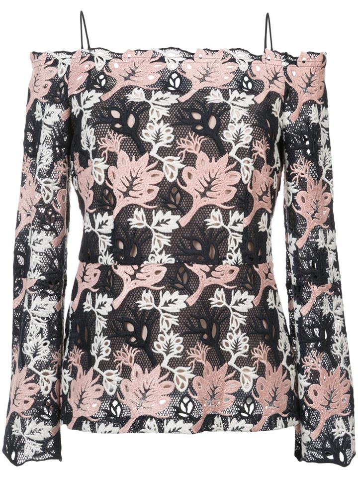 Yigal Azrouel Off-shoulder Patterned Top - Blue