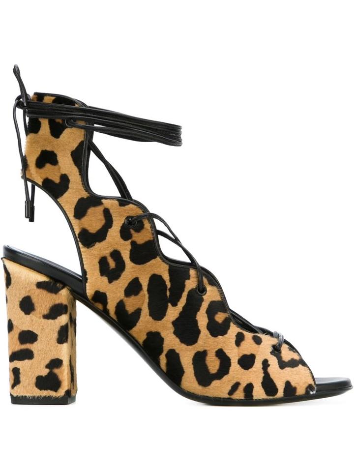Saint Laurent Leopard Print Sandals