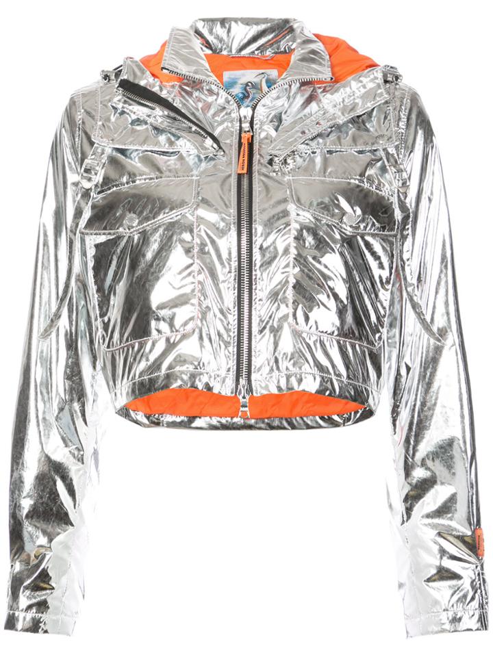 Heron Preston Cropped Bomber Jacket - Metallic