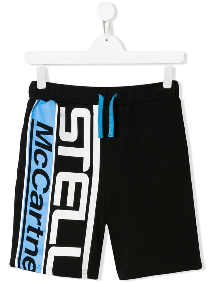 Stella Mccartney Kids Teen Logo Print Shorts - Black