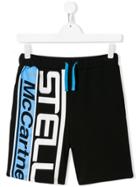 Stella Mccartney Kids Teen Logo Print Shorts - Black