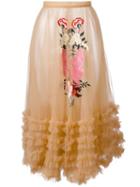 Vivetta Sheer Full Skirt, Women's, Size: 40, Nude/neutrals, Polyamide