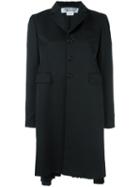 Comme Des Garçons Comme Des Garçons Pleated Inset Coat, Women's, Size: Small, Black, Polyester/cupro/wool