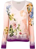 Etro Paisley Flower Knit Sweater - Pink