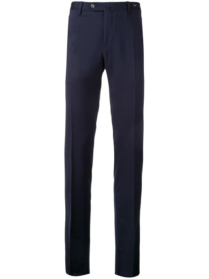 Pt01 'traveller' Tailored Trousers, Men's, Size: 48, Blue, Polyester