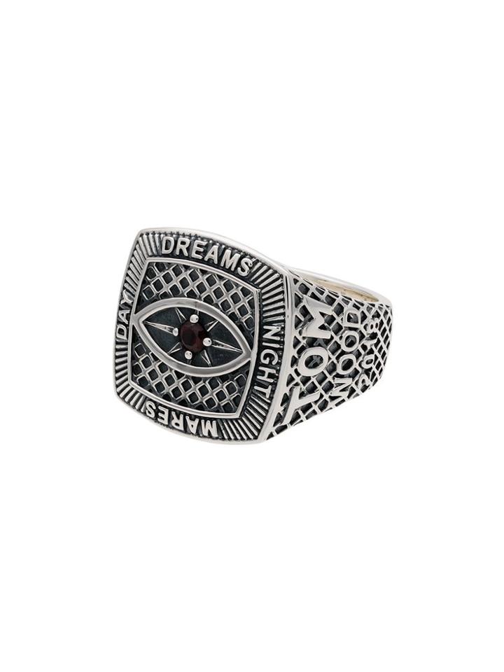 Tom Wood Sterling Silver And Garnet Champion Red Eye Ring