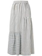 Chinti & Parker Stripe Flared Midi Skirt - Blue