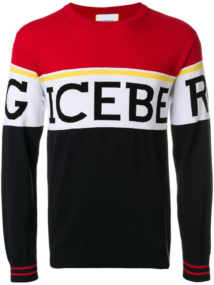 Iceberg Logo Colour-block Sweatshirt - Blue