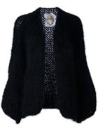 Made By Bernadette Wide Sleeve Cardigan, Women's, Black, Mohair