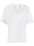 Christopher Kane Cupchain Diamanté-embellished T-shirt - White