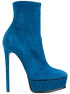 Casadei Platform Ankle Boots - Blue