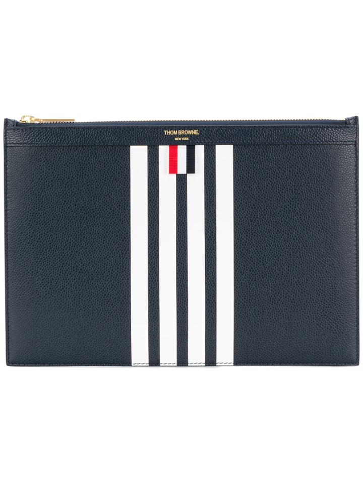 Thom Browne Striped Pouch Bag - Blue