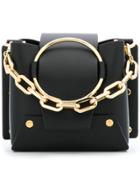 Yuzefi Metallic Foldover Shoulder Bag - Black