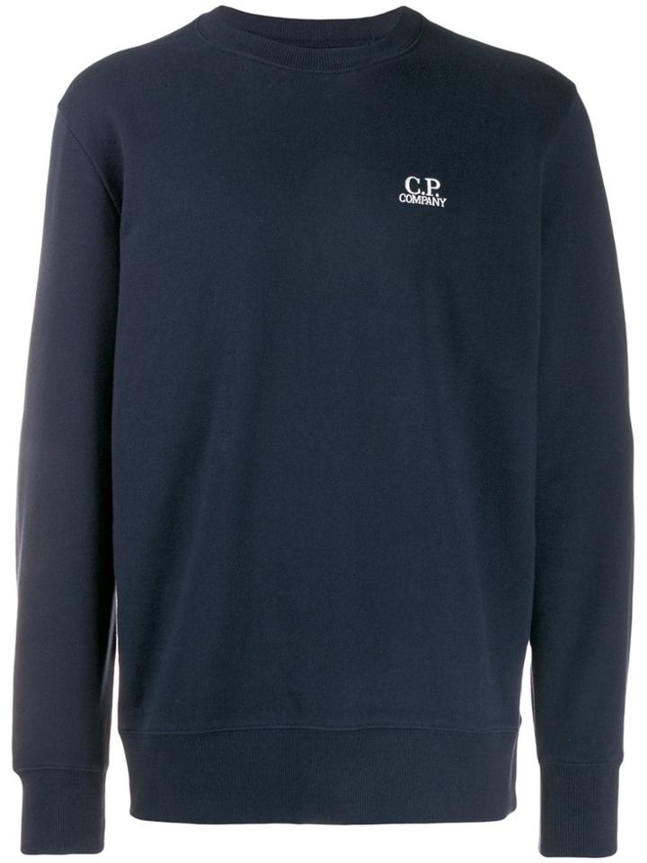 Cp Company Embroidered Logo Sweatshirt - Blue