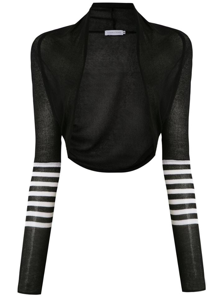 Mara Mac Knit Cropped Coat - Black