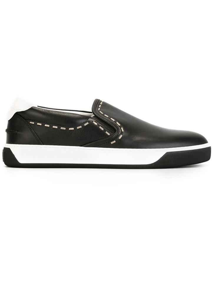 Fendi Metallic Trim Sneakers - Black