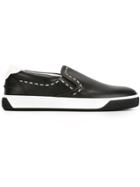 Fendi Metallic Trim Sneakers - Black