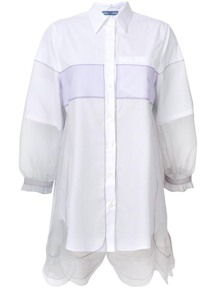 Prada Layered Scalloped Hem Shirt - White