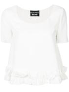 Boutique Moschino - Frilled Hem Shortsleeved Blouse - Women - Silk/viscose - 40, White, Silk/viscose