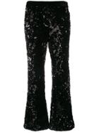 Alexis Sequin Cropped Trousers - Black