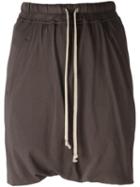 Rick Owens Drkshdw 'bud' Drawstring Shorts, Women's, Size: Large, Grey, Cotton