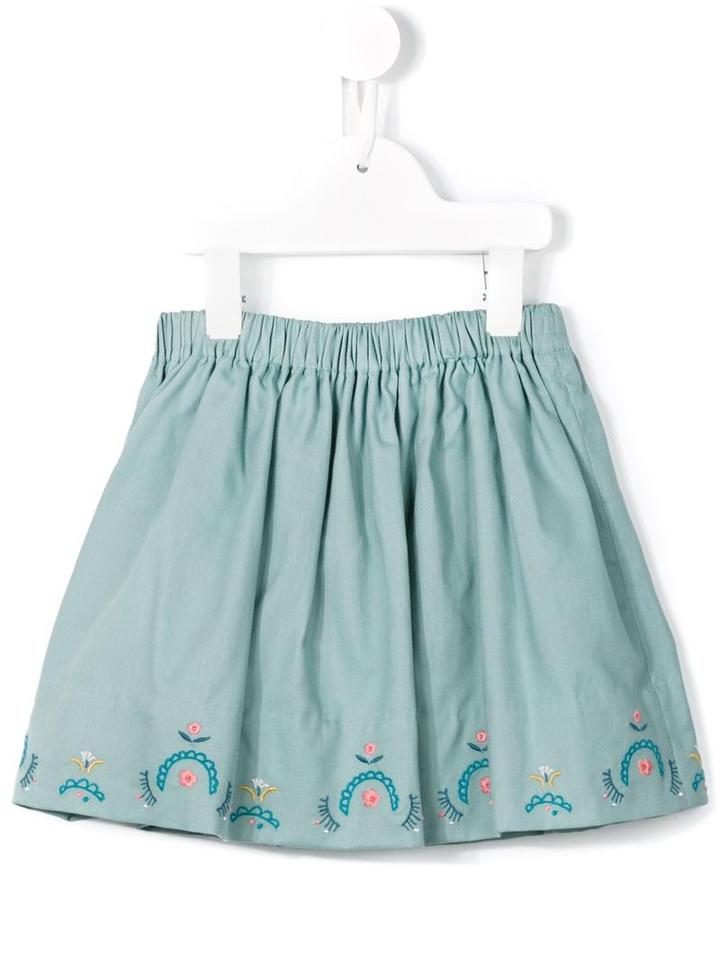 Knot Embroided Vyella Skirt, Toddler Girl's, Size: 3 Yrs, Blue
