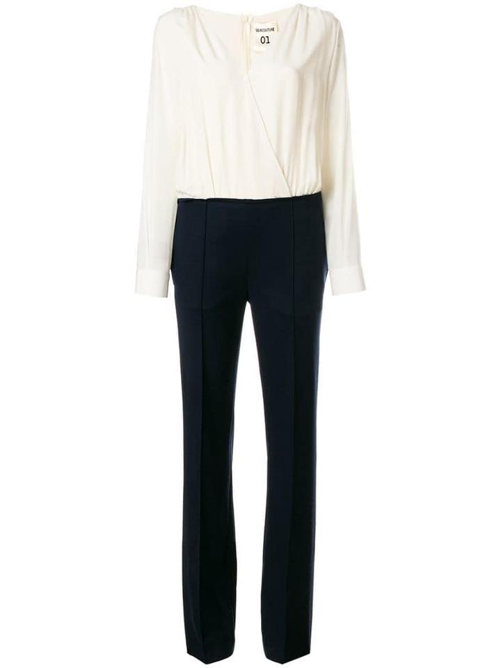 Semicouture Top And Trousers Style Jumpsuit - Neutrals