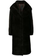 Liska Oversized Collar Coat - Brown