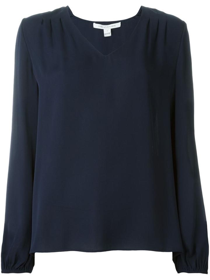 Diane Von Furstenberg 'arlenis' Blouse, Women's, Size: 8, Blue, Silk