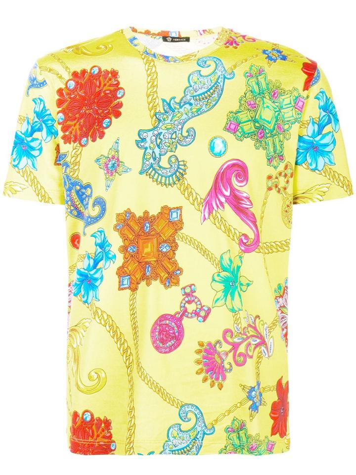 Versace Multi-print T-shirt - Yellow