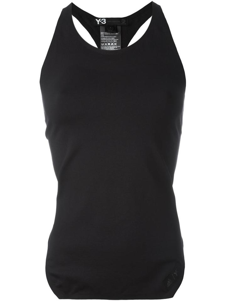 Y-3 Racer Back Tank Top, Women's, Size: Medium, Black, Polyamide/spandex/elastane