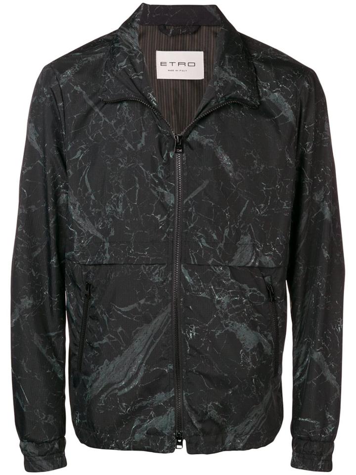 Etro Graphic Print Wind Breaker - Black