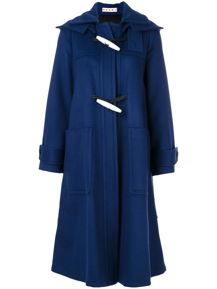 Marni Buttoned Peacoat - Blue
