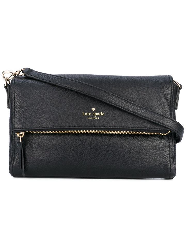 Logo Print Clutch Bag - Women - Leather/polyester - One Size, Black, Leather/polyester, Kate Spade