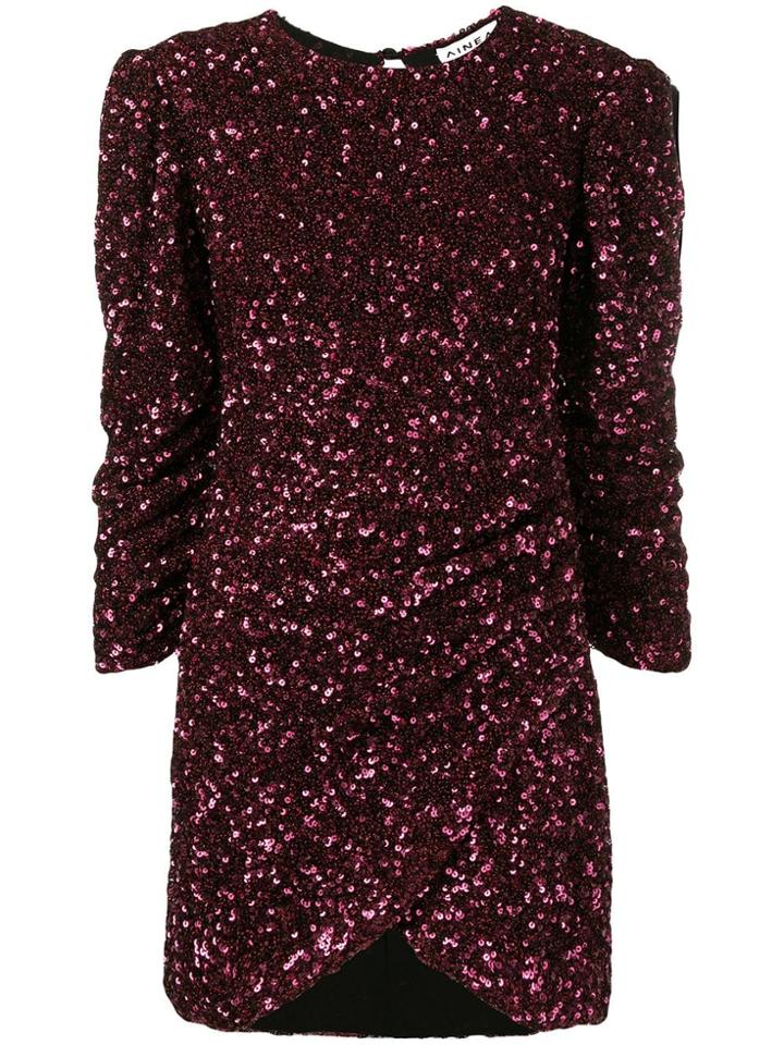 Ainea Sequinned Ruched Dress - Purple