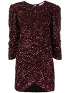Ainea Sequinned Ruched Dress - Purple