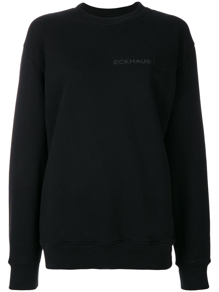 Eckhaus Latta Logo Print Sweatshirt - Black