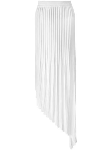 Vionnet Pleated Asymmetric Skirt - White