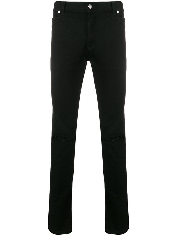 Balmain Slim Fit Ripped Jeans - Black