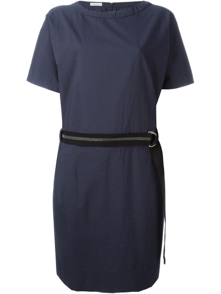 Brunello Cucinelli Belted Shift Dress