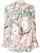 3.1 Phillip Lim Painted Ladies Print Blouse - White