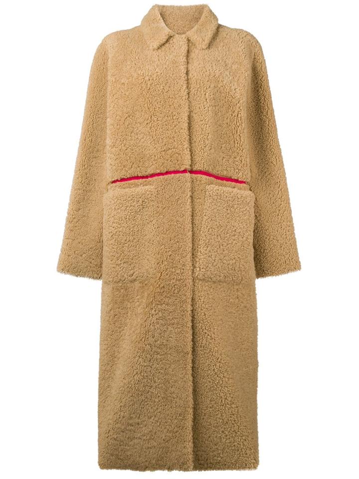 Inès & Maréchal Shearling Coat - Nude & Neutrals
