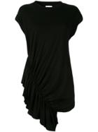 Current/elliott Gathered Ruched Side T-shirt Dress - Black