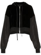 Unravel Project Unrvl Ls Hdy Zip Up Vlvt Pnl - Black