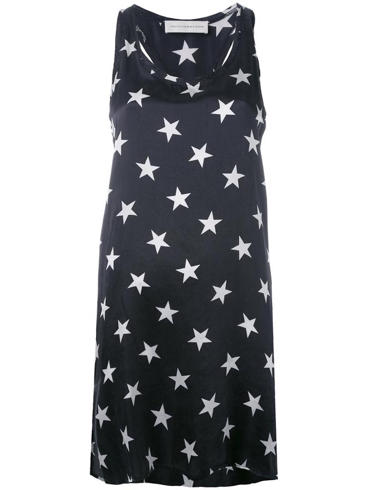 Faith Connexion Stars Print Tank Top, Women's, Size: Medium, Black, Silk