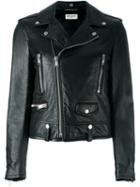Saint Laurent Classic Motorcycle Jacket, Women's, Size: 38, Black, Lamb Skin/cupro/cotton